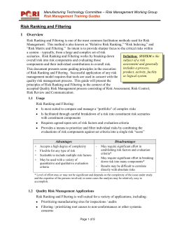 Risk Ranking and Filtering Guide