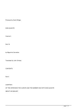 Produced by David Widger DON QUIXOTE Volume II. Part 19. by