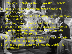 The Great Gatsby Bellringer #7 5-9-11
