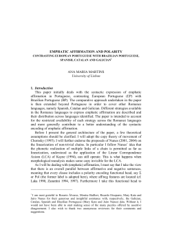 EMPHATIC AFFIRMATION AND POLARITY ANA MARIA