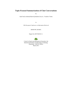 Topic-Focused Summarization of Chat Conversations