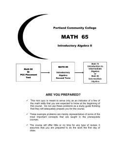 MTH 65 - Portland Community College