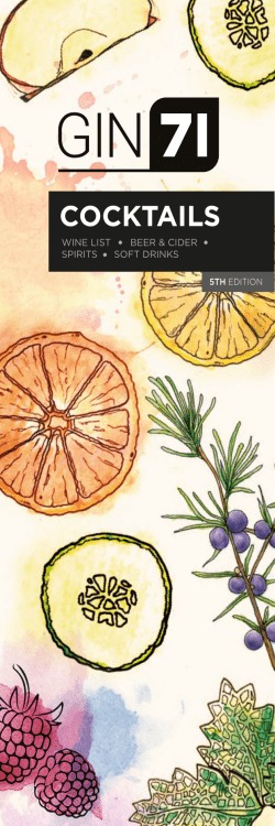 5th Edition Cocktail Menu