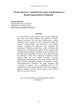 Charles Barnett: &ldquo;Alcoholic Beverages and Resistance to Roman