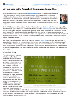 An increase in the federal minimum wage is now likely