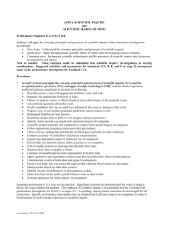 Science Assessment Stage B--Performance Standard 11A-B