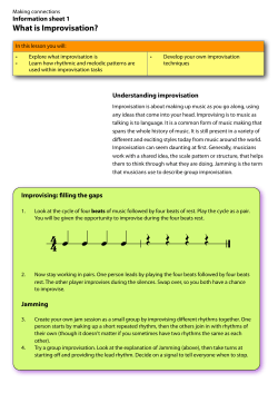 Information sheet 1 - What is improvisation?