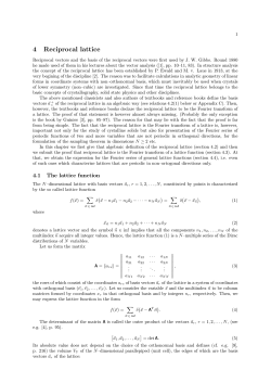 4 Reciprocal lattice