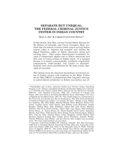 separate but unequal: the federal criminal justice system in indian