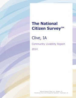 The National Citizen Survey&trade; Clive, IA