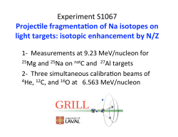 Experiment S1067 Projec le fragmenta on of Na isotopes on light