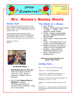 Mrs. Melanie`s Monday Minute - Carolina School for Inquiry