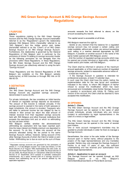 ING Green Savings Account regulations