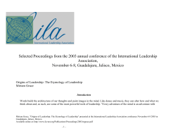 Selected Proceedings from the 2003 annual conference of the