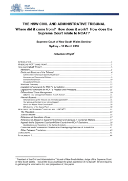 How does the Supreme Court relate to NCAT?