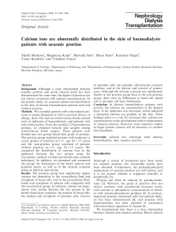 Calcium ions are abnormally distributed in the skin of haemodialysis