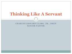 Thinking Like A Servant - Peoples Community Church Detroit