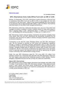 IDFC Alternatives Exits India Office Fund with an IRR of 22%
