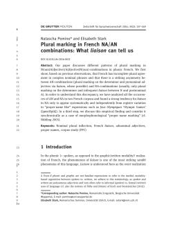 Plural marking in French NA/AN combinations: What liaison can tell us