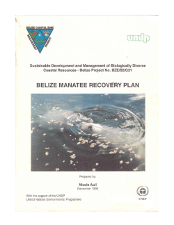 Belize Manatee Recovery Plan - the ERI Publication Repository