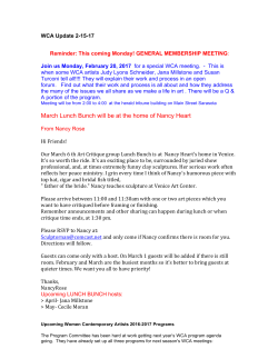 March Lunch Bunch will be at the home of Nancy Heart