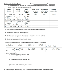 Nuclear Decay - Mrs Terry Science