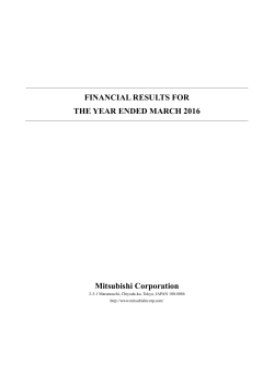 Financial Results for the Year Ended March 2016