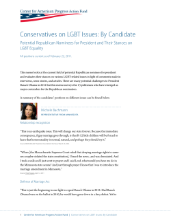 Conservatives on LGBT Issues: By Candidate