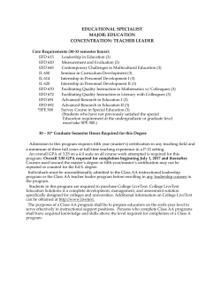 education concentration: teacher leader