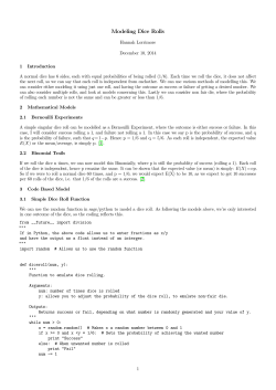 Modeling Dice Rolls