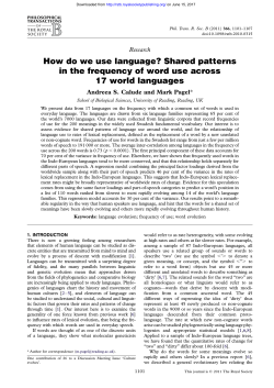 How do we use language? - Philosophical Transactions of the Royal