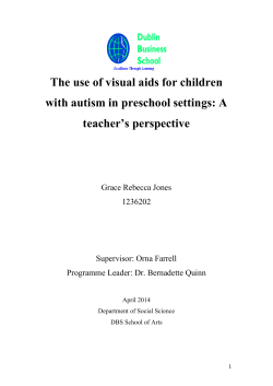 The use of visual aids for children with autism in