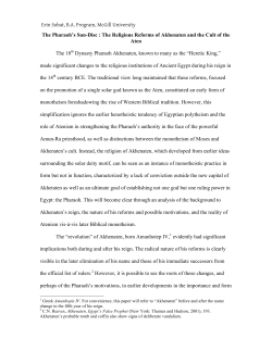 The Pharaoh`s Sun-Disc : The Religious Reforms of Akhenaten and