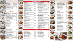 Soup Appetizers Poultry Seafood Pork Beef