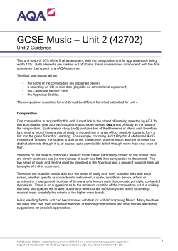 GCSE Music Unit guide Unit guide: Unit 02