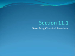 Describing Chemical Reactions