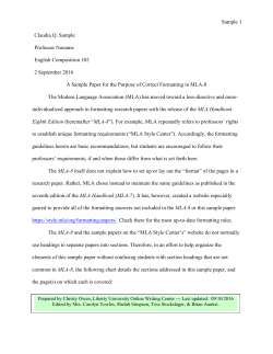 MLA-8 and the sample papers
