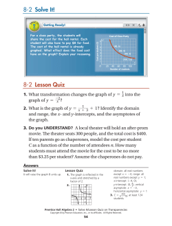 8-2 Lesson Quiz 8-2 Solve It!