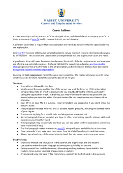 Cover Letters - Future NZ Forum