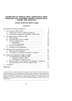 Estimation of agricultural assistance using producer and consumer