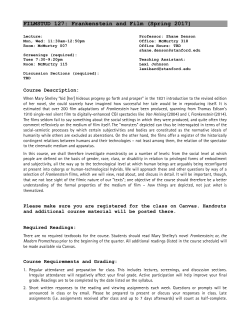 FILMSTUD 127: Frankenstein and Film (Spring 2017)