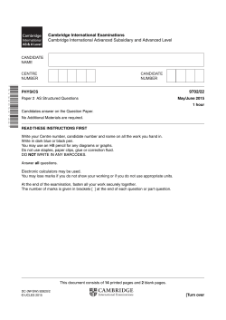 Question Booklet (Paper 22)