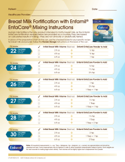 Breast Milk Fortification with Enfamil&reg; EnfaCare&reg; Mixing Instructions