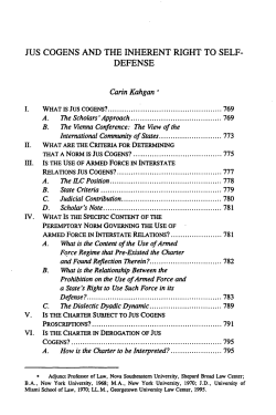 jus cogens and the inherent right to self- defense