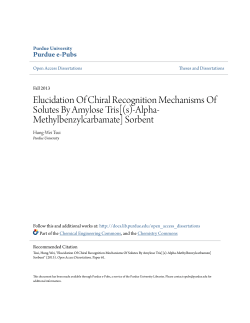 Elucidation Of Chiral Recognition Mechanisms Of - Purdue e-Pubs