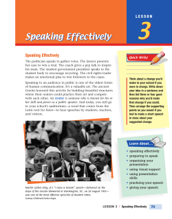 Speaking Effectively