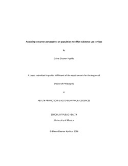 Assessing consumer perspectives on population need for substance