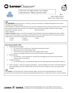 Title of Text: Mr. Badger and Mrs. Fox: A Hubbub Author/Illustrator