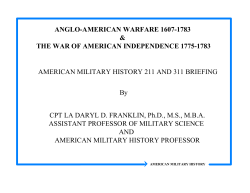 american military history 211 and 311 briefing