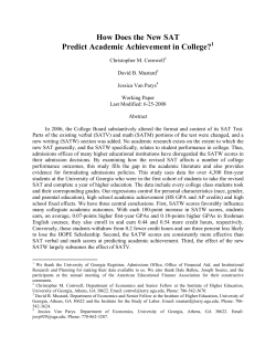 How Does the New SAT Predict Academic Achievement in College?